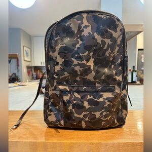 Clhei Camo leather laptop backpack